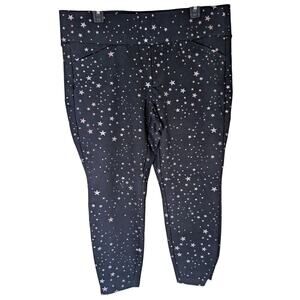 Torrid Pocket Pixie Luxe Ponte Black Foil Stars Pants Plus Size 2R